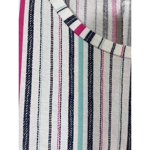 Lane Bryant Top Women 26 White Striped Tank Summer Rainbow Beach Swim Retro 80s - Picture 5 of 12